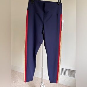 Spiritual gangster navy striped leggings